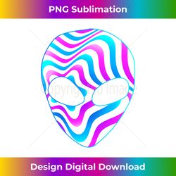 Colorful Alien Head Rave Aliens Trippy Long Sleeve - Modern Sublimation PNG File