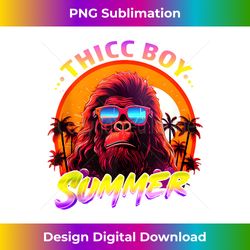 Bigfoot Thicc Boy Summer Funny Beach with Sunglasses Sunset - PNG Transparent Digital Download File for Sublimation