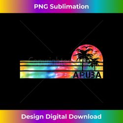 Aruba Tie Dye Vintage Inspired Striped - Digital Sublimation Download File