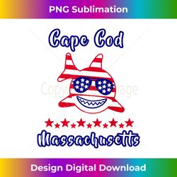 Cape Cod Massachusetts Patriotic Shark American Flag - Stylish Sublimation Digital Download