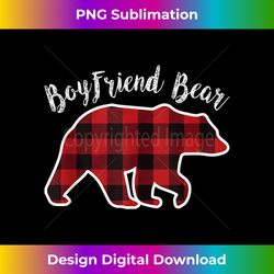 boyfriend bear men red plaid christmas pajama - modern sublimation png file