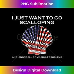 Adult Problems American Flag Scallop Hunting Scalloping - High-Quality PNG Sublimation Download