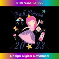 2023 Outfit Girls Princess Happy First Day Of Pre K - Elegant Sublimation PNG Download