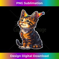 Birthday Kitten Party Cat Celebration Purr Partying Tank Top - Decorative Sublimation PNG File