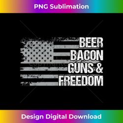 Dad Grandpa Veteran US Flag Beer Bacon Guns Freedom - Sophisticated PNG Sublimation File - Tailor-Made for Sublimation C