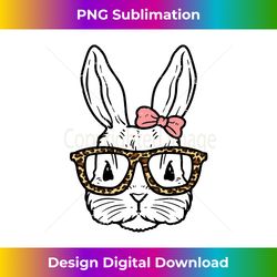 Rabbit Bunny Wearing Leopard Glasses Cute Easter Girls - Deluxe PNG Sublimation Download - Spark Your Artistic Genius
