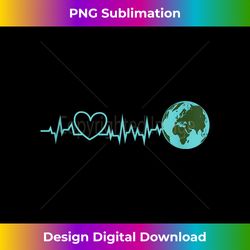 Earth Day Heartbeat Recycling Climate Change Activism - Eco-Friendly Sublimation PNG Download - Crafted for Sublimation