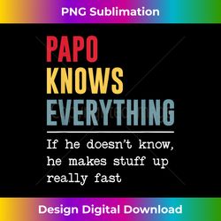 Papo Knows Everything Shirt Funny Grandpa Father's Day - Crafted Sublimation Digital Download - Customize with Flair