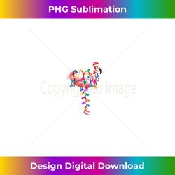 Christmas Flamingo - Funny Christmas Lights Santa Hat Elf Long Sleeve - Eco-Friendly Sublimation PNG Download - Crafted