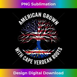 USA American Grown Cape Verdean With Roots Cape Verde - Minimalist Sublimation Digital File