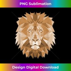 big lion face graphic animal polygon - urban sublimation png design