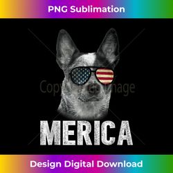 Australian Cattle Dog Blue Heeler Merica 4th of July Cute Tank Top - Luxe Sublimation PNG Download