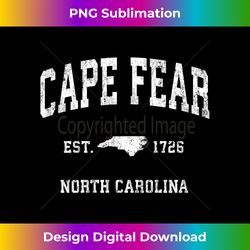 cape fear north carolina nc vintage athletic sports design long sleeve - unique sublimation png download