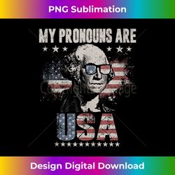 4th of July My Pronouns Are USA Flag for Men, Women, & Kids Tank Top - PNG Sublimation Digital Download