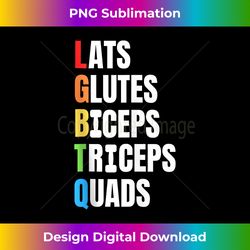 LGBTQ Pride 2024 Lats Glutes Biceps Triceps Quads For Men Tank Top - Retro PNG Sublimation Digital Download