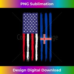 Icelandic Roots Half American Flag Patriotic Icelandic - Stylish Sublimation Digital Download