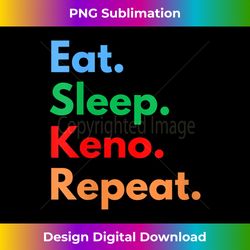 Womens Eat. Sleep. Keno. Repeat. For Lottery Lovers V-Neck - Modern Sublimation PNG File
