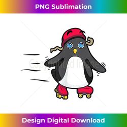 little baby penguin roller skate time! tank top 1 - digital sublimation download file