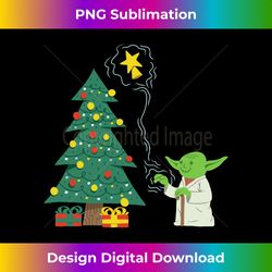 Star Wars Holiday Yoda Decorates Christmas Tree Long Sleeve 2 - Instant PNG Sublimation Download