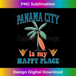 Panama City is my Happy Place Retro Beach Palm Trees Summer - Instant Sublimation Digital Download