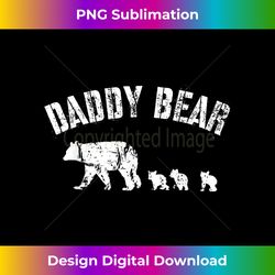 Vintage Daddy Bear with 3 Three Cubs Dad Father Papa Gift - PNG Transparent Sublimation Design