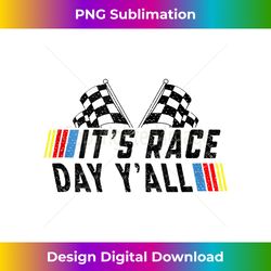 Distressed It's Race Day Y'all Checkered Flag Racing Track - Modern Sublimation PNG File