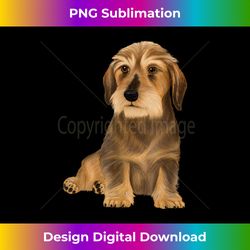 Wirehaired Dachshund sitting dog 1 - Digital Sublimation Download File