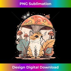 cottagecore aesthetic cat with mushroom hat morels kawaii - exclusive sublimation digital file