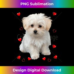 Maltese Dog Lover Puppy Owner Hearts, Maltipoo Mix Fans - Stylish Sublimation Digital Download