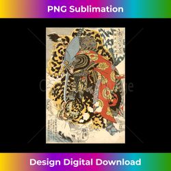 Japanese Samurai General Fighting Tiger Artwork 1 - High-Resolution PNG Sublimation File