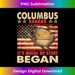 Columbus Kansas USA Flag Independence Day Long Sleeve - Aesthetic Sublimation Digital File