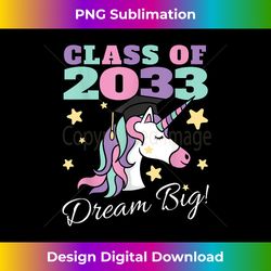 Girls Class of 2033 Magical Unicorn Graduation Cap - Special Edition Sublimation PNG File