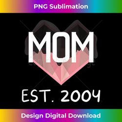 Mom EST 2004 Mother's Day Cute Pink Heart Sentimental - Vintage Sublimation PNG Download