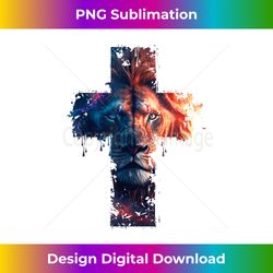Lion of Judah Cross of Jesus Christ Christian Faith Graphic - PNG Sublimation Digital Download