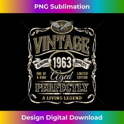 Vintage Born In 1963 Classic Original 61st Birthday Long Sleeve - Aesthetic Sublimation Digital File
