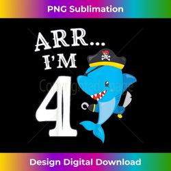 ARR I'M 4 Birthday Pirate 4th Birthday Shark - Trendy Sublimation Digital Download