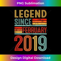 5 Year Old Legend Since February 2019 5th Birthday Decor - Deluxe PNG Sublimation Download - Enhance Your Art with a Das