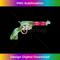 Tropical Gun Lover Firearm Beach Revolver - Edgy Sublimation Digital File - Pioneer New Aesthetic Frontiers