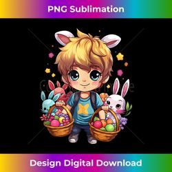 Easter Day Bunny Rabbit Egg Hunting for Boys - Luxe Sublimation PNG Download - Pioneer New Aesthetic Frontiers
