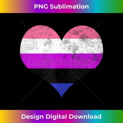 Gender Fluid Heart Flag Pride LGBT Non-binary Graphic Tank Top - Aesthetic Sublimation Digital File