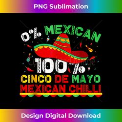 0 Percent Mexican 100 Percent Cinco De Mayo Mexican Chilli Tank Top - Vintage Sublimation PNG Download