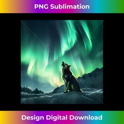 alaska aurora borealis howling wolf aesthetic photo souvenir - premium sublimation digital download