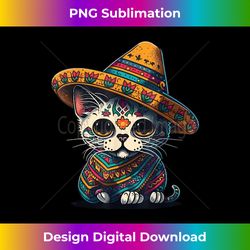 cinco de mayo sugar skull cat sombrero mexican - decorative sublimation png file