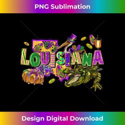 Louisiana Mardi Gras ABC Alligator Brown Pelican Crawfish - Sublimation-Ready PNG File