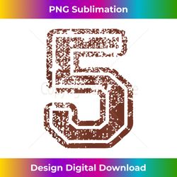 Big Maroon Color Number 5 Five Grunge Distressed Design Tank Top - PNG Transparent Digital Download File for Sublimation
