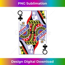 Queen Of Clubs Royal Flush Costume Halloween Playing Cards - Instant Sublimation Digital Download