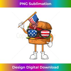 Funny Hamburger American Flag Independence Day 4th Of July - Instant PNG Sublimation Download