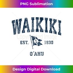 Waikiki Vintage Sports Navy Boat Anchor Flag 1 - Exclusive PNG Sublimation Download