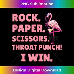 Rock Paper Scissors Throat Punch I Win Funny Pink Flamingo Tank Top - PNG Transparent Digital Download File for