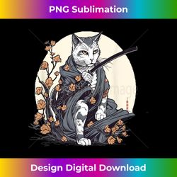 japanese samurai ninja cat kawaii tattoo graphic warrior - artistic sublimation digital file